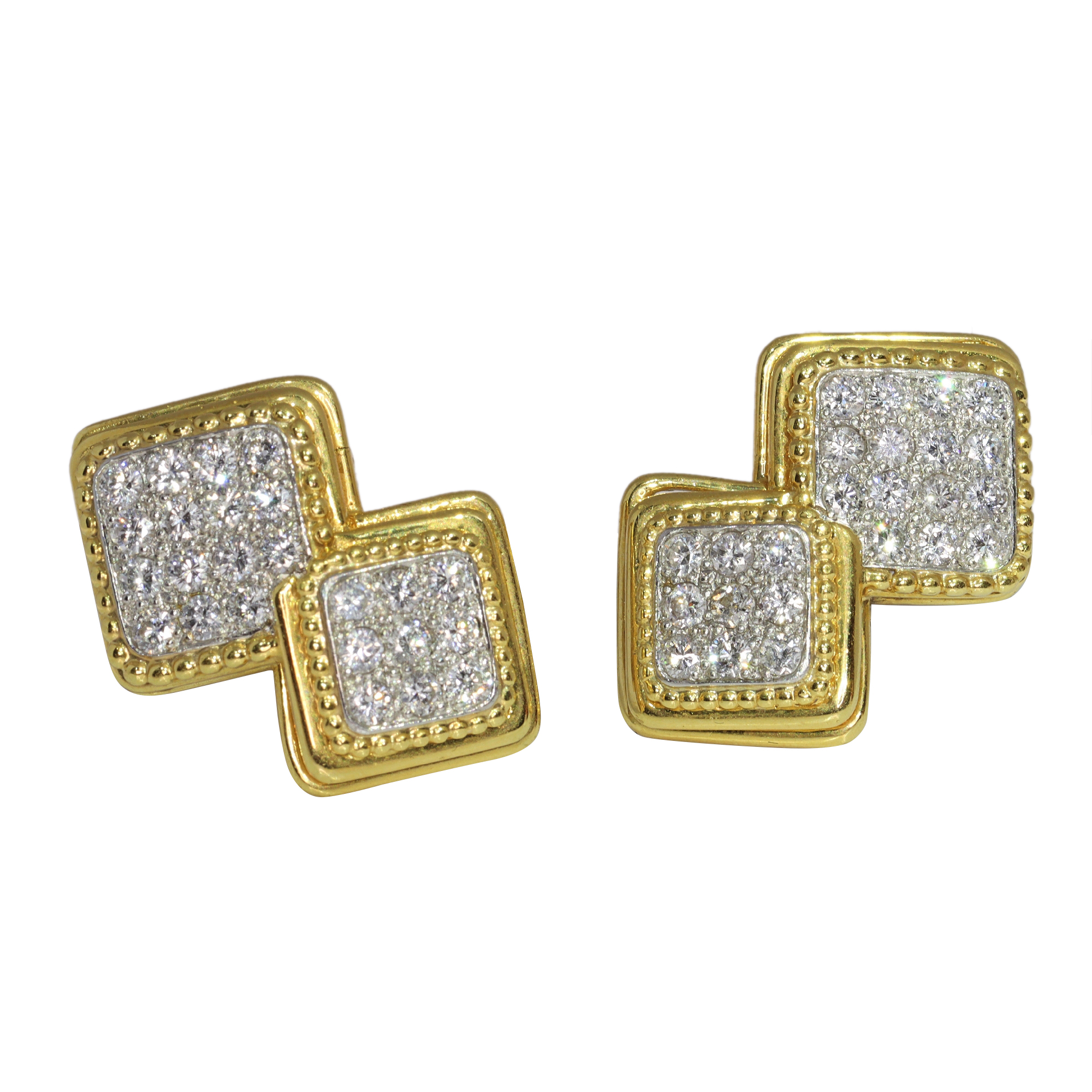 1950s Parisian Elegance: Boucheron's Gold and Diamond Earclips